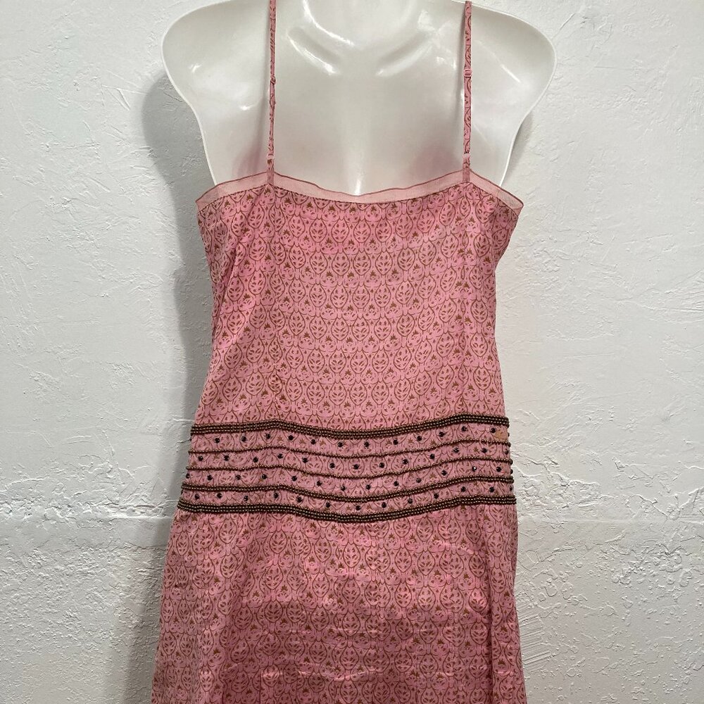 American Eagle Y2K Mini Sweetheart Dress Spaghetti Straps Beaded Pink Size 6 - Picture 4 of 14